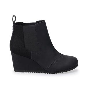 Toms Black Wedge Chelsea Bootie
